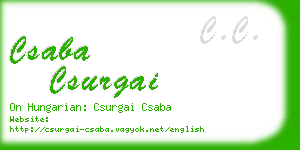 csaba csurgai business card